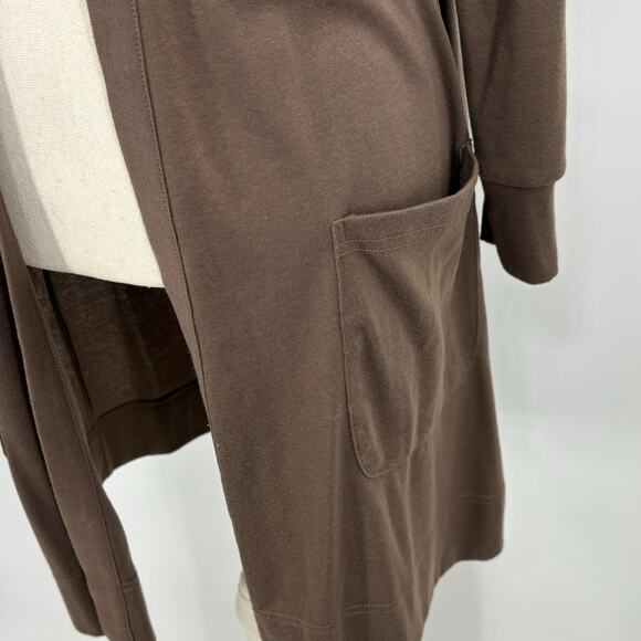A Dip of Darling Brown Open Front Cardigan Sweater Size Small Cozy & Versatile - Picture 10 of 11
